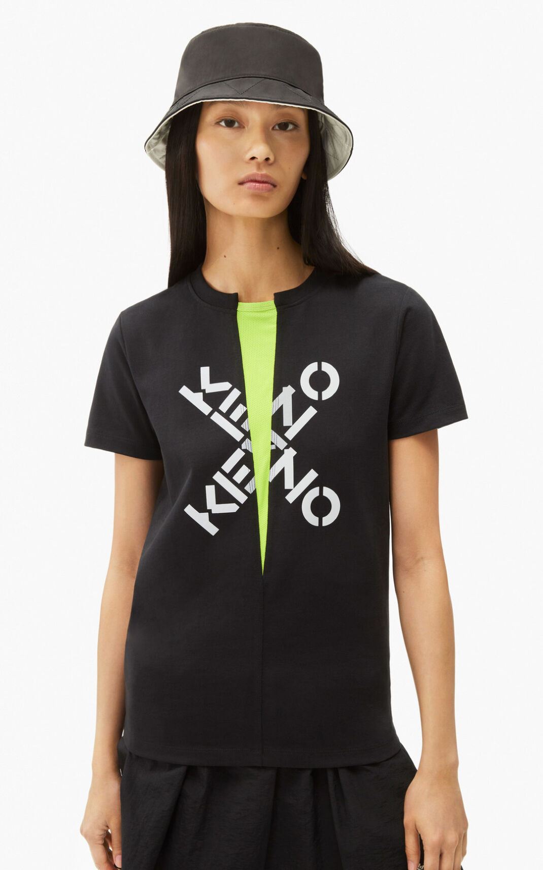 Camisetas Kenzo Big X Sport Mujer Negras WDK048167